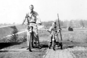 Jim and his dad, Gale at their Indiana State Farm House