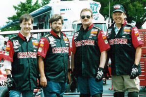 Jim & Jason on a tire changing competition crew at Indianapolis
