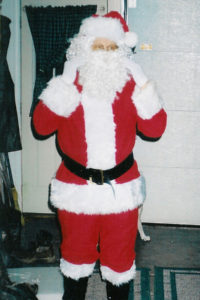 Jim played Santa every year for the FOP Santa Drop.