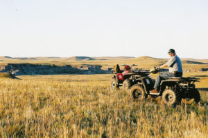 On one of his Cedar River Lodge, North Dakota hunting trips with Jerrod and Mitch Beck.
